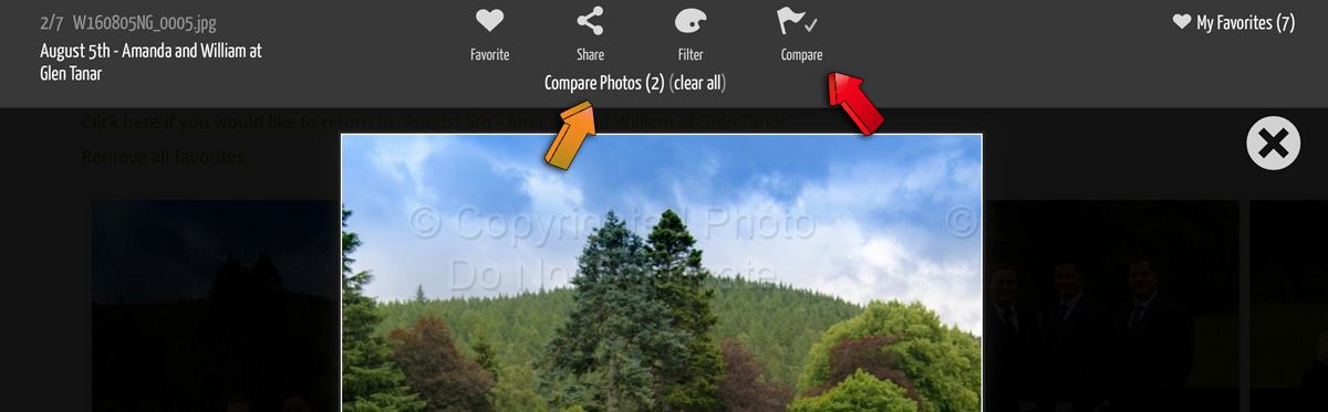 Then you can use the compare feature by clicking on the flag icon. You can compare as many images as you want but for most screens, 2 or 3 images are enough.